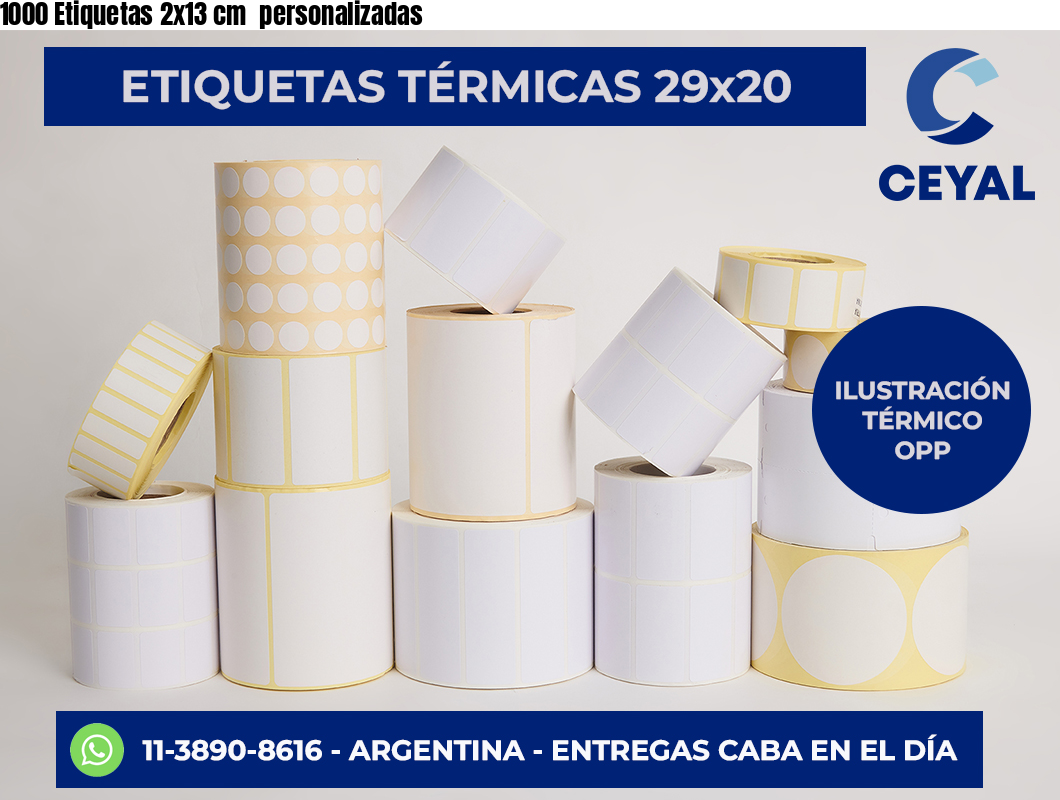 1000 Etiquetas 2×13 cm  personalizadas