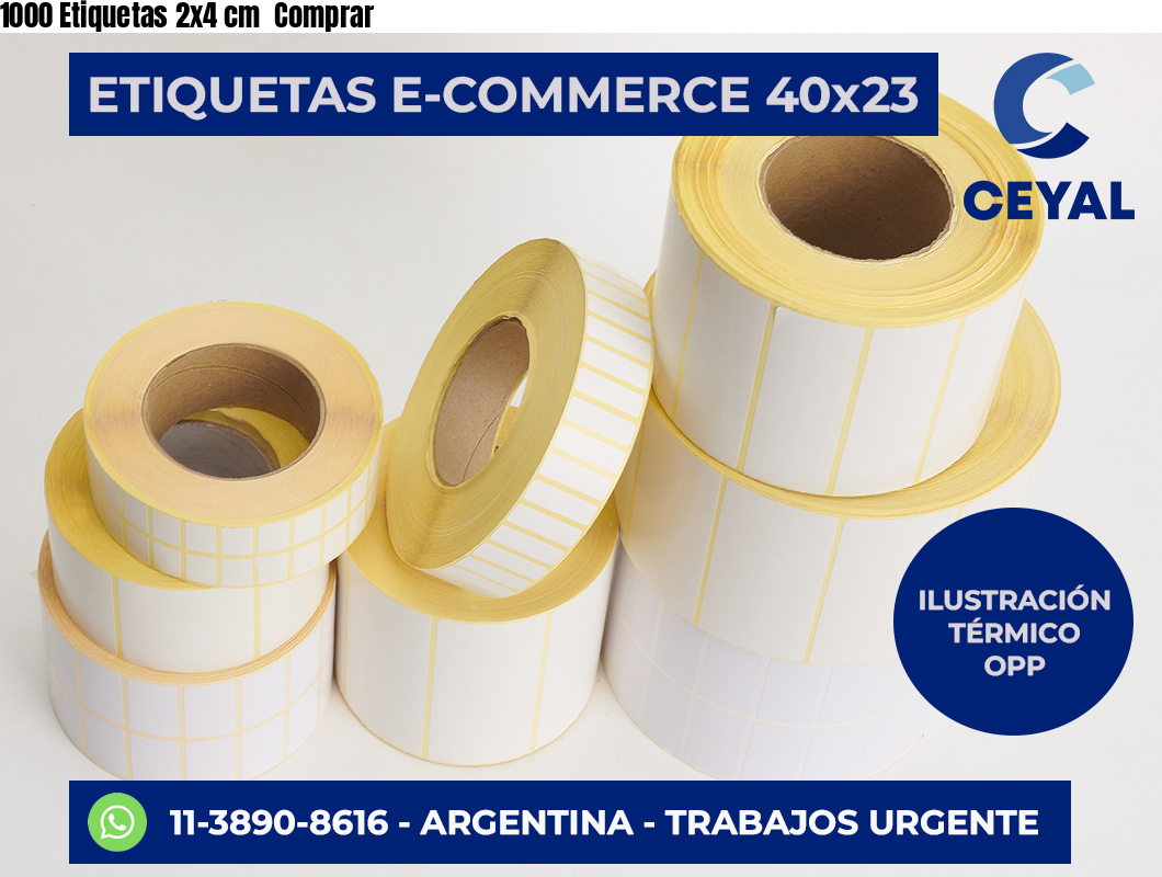 1000 Etiquetas 2×4 cm  Comprar