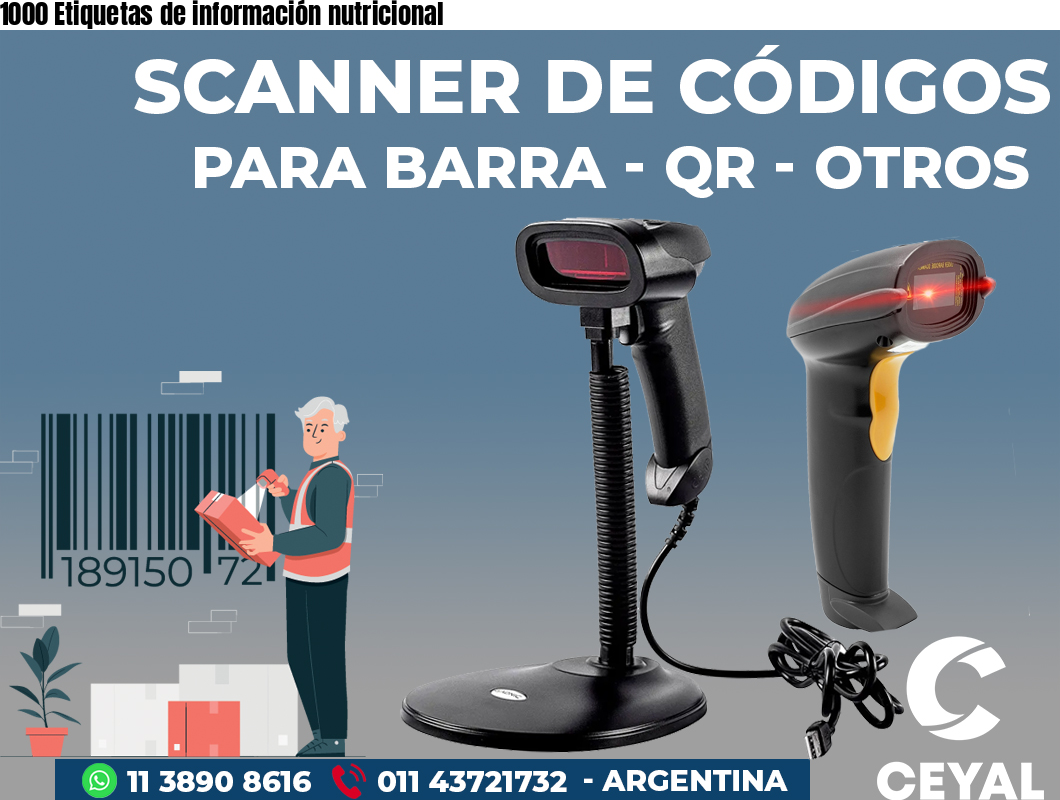 1000 Etiquetas de información nutricional