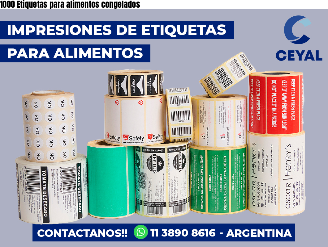 1000 Etiquetas para alimentos congelados