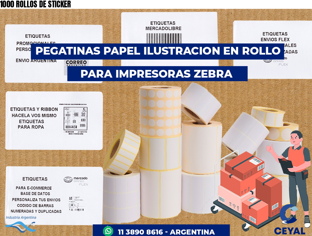 1000 ROLLOS DE STICKER