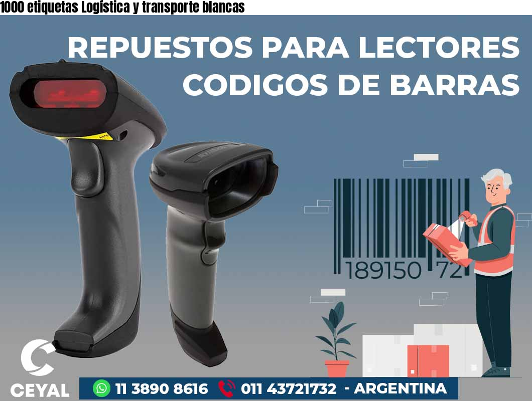 1000 etiquetas Logística y transporte blancas