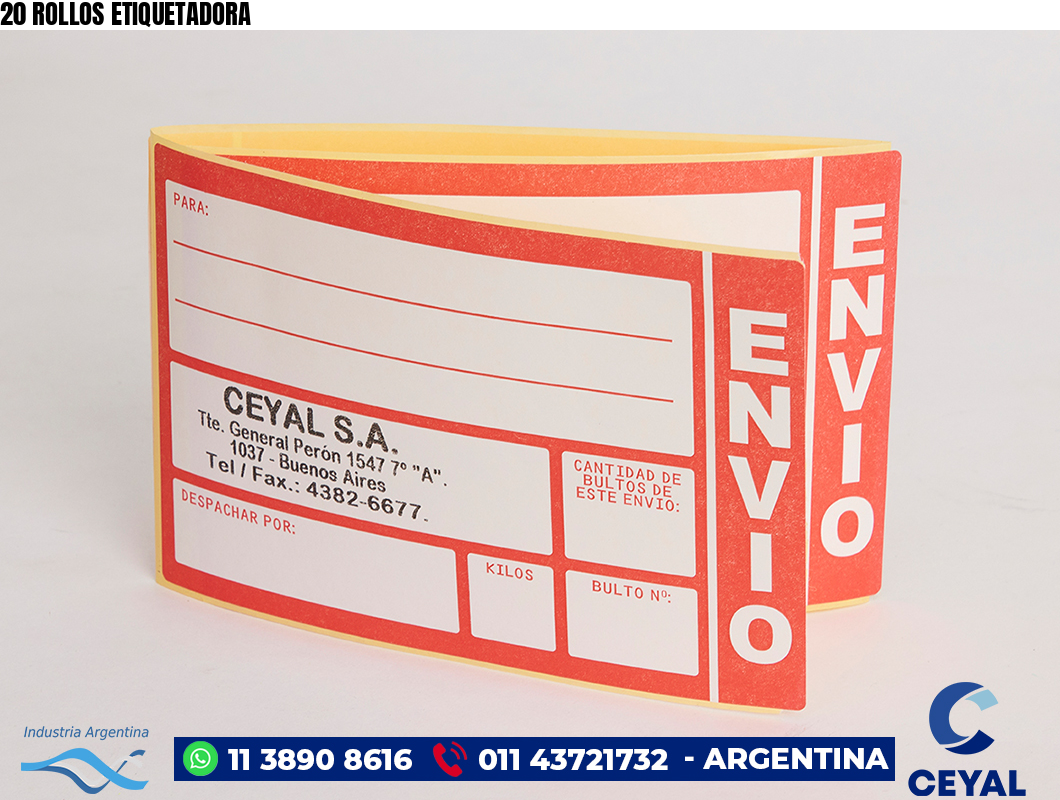 20 ROLLOS ETIQUETADORA