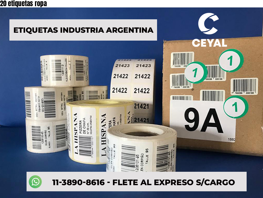 20 etiquetas ropa