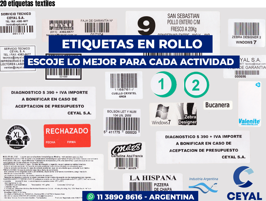 20 etiquetas textiles