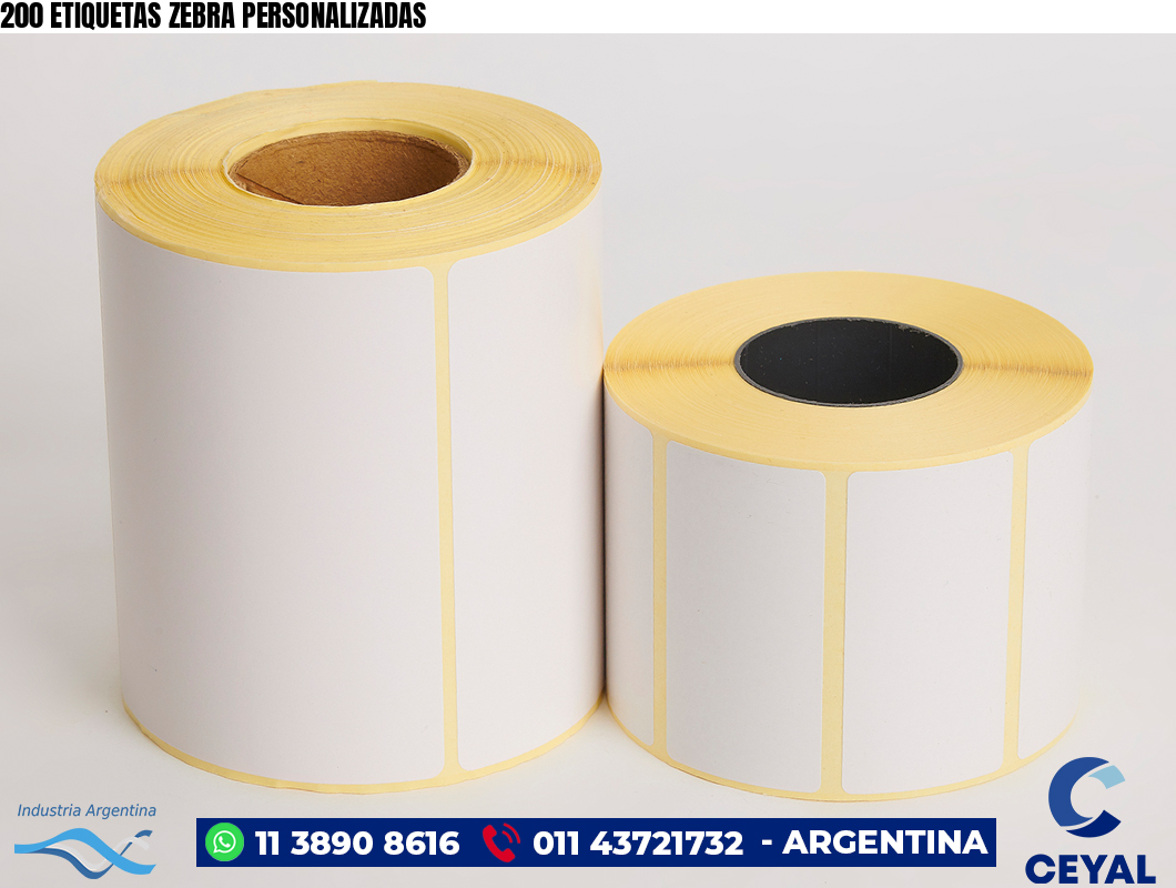 200 ETIQUETAS ZEBRA PERSONALIZADAS