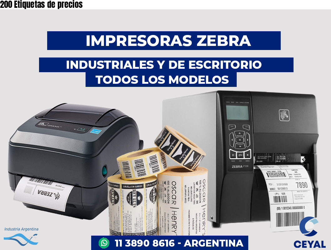 200 Etiquetas de precios