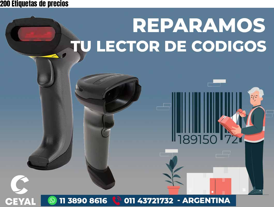 200 Etiquetas de precios