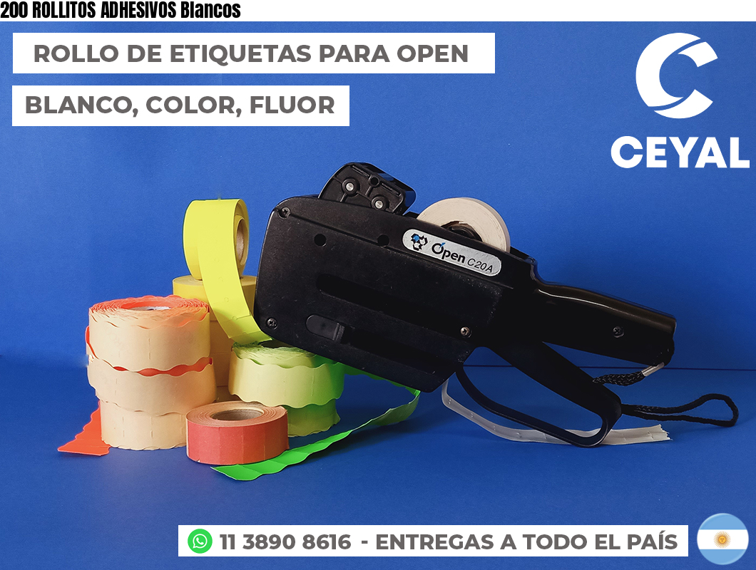 200 ROLLITOS ADHESIVOS Blancos