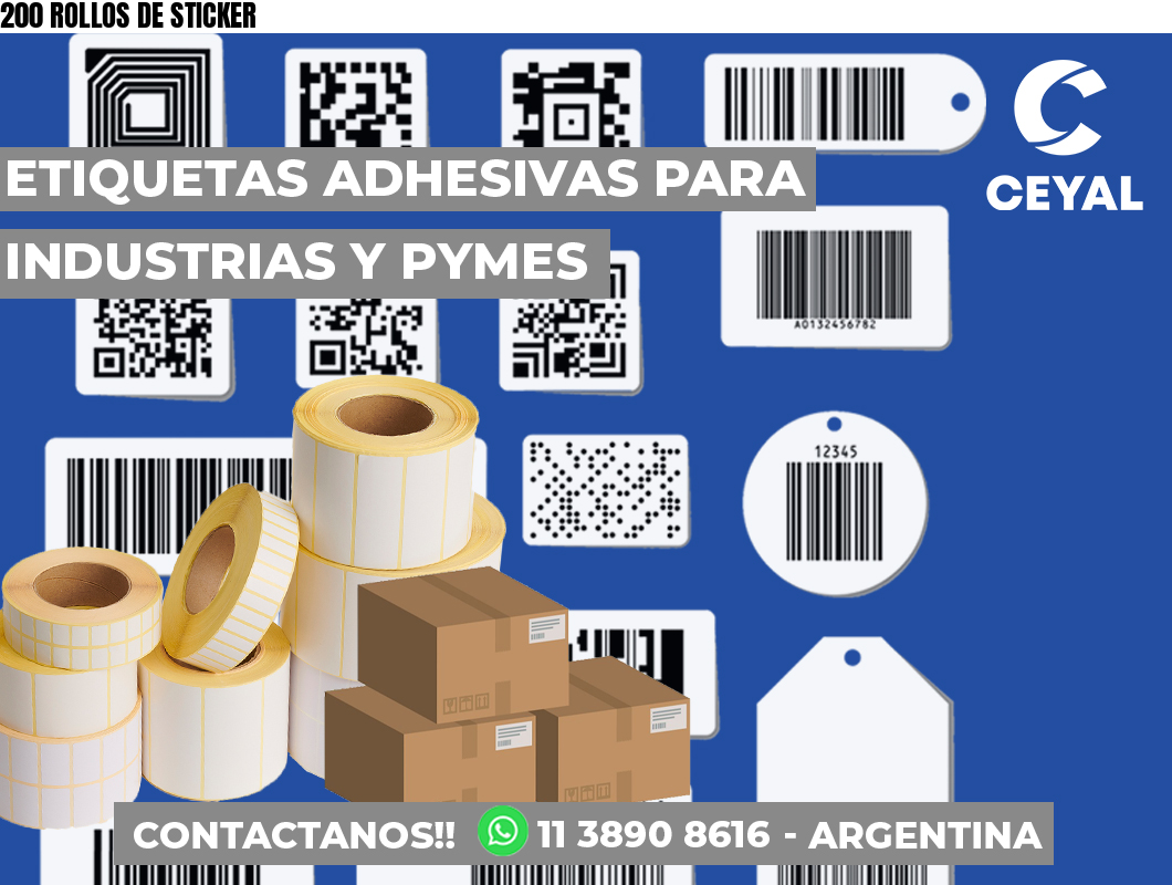 200 ROLLOS DE STICKER