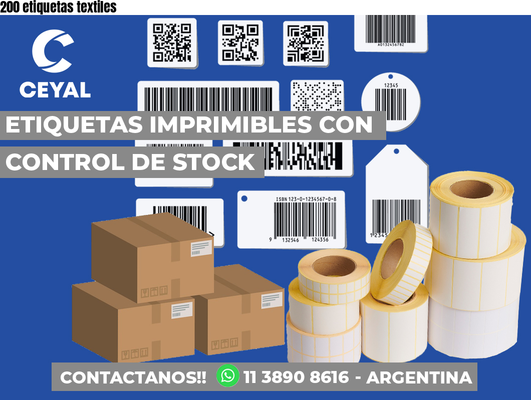 200 etiquetas textiles