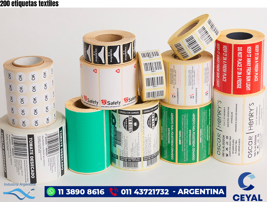 200 etiquetas textiles