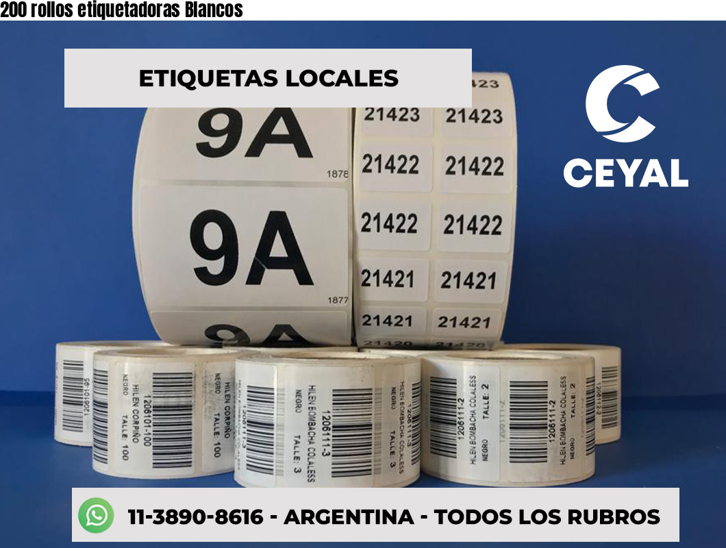 200 rollos etiquetadoras Blancos