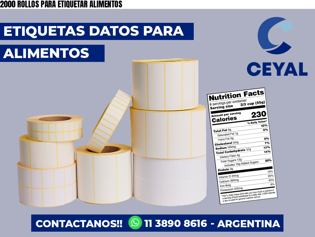 2000 ROLLOS PARA ETIQUETAR ALIMENTOS