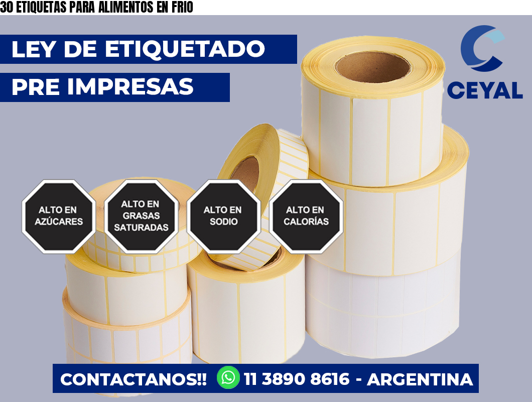 30 ETIQUETAS PARA ALIMENTOS EN FRIO