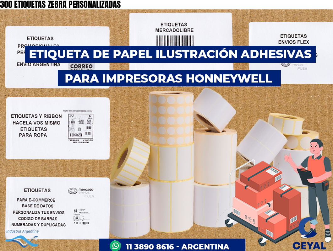 300 ETIQUETAS ZEBRA PERSONALIZADAS