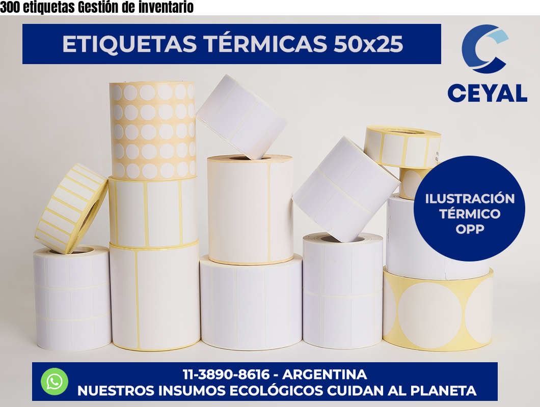 300 etiquetas Gestión de inventario