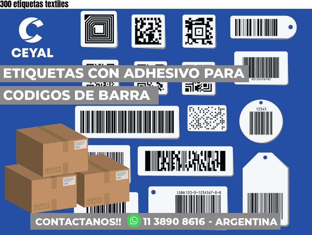300 etiquetas textiles