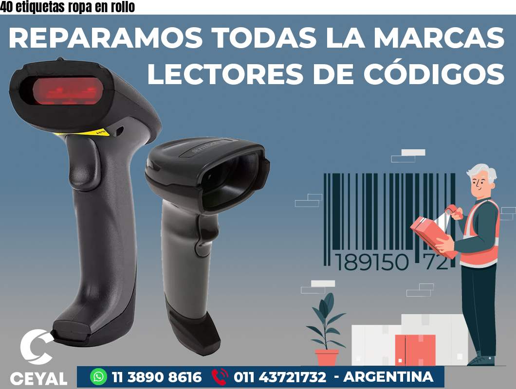 40 etiquetas ropa en rollo