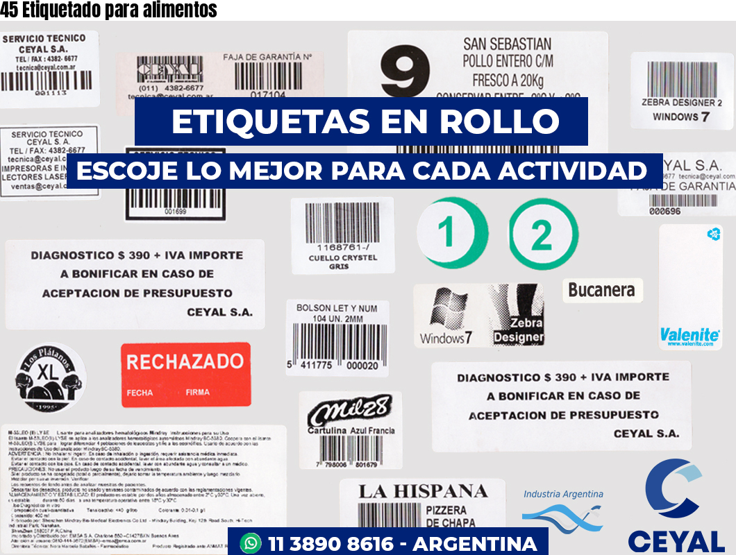 45 Etiquetado para alimentos