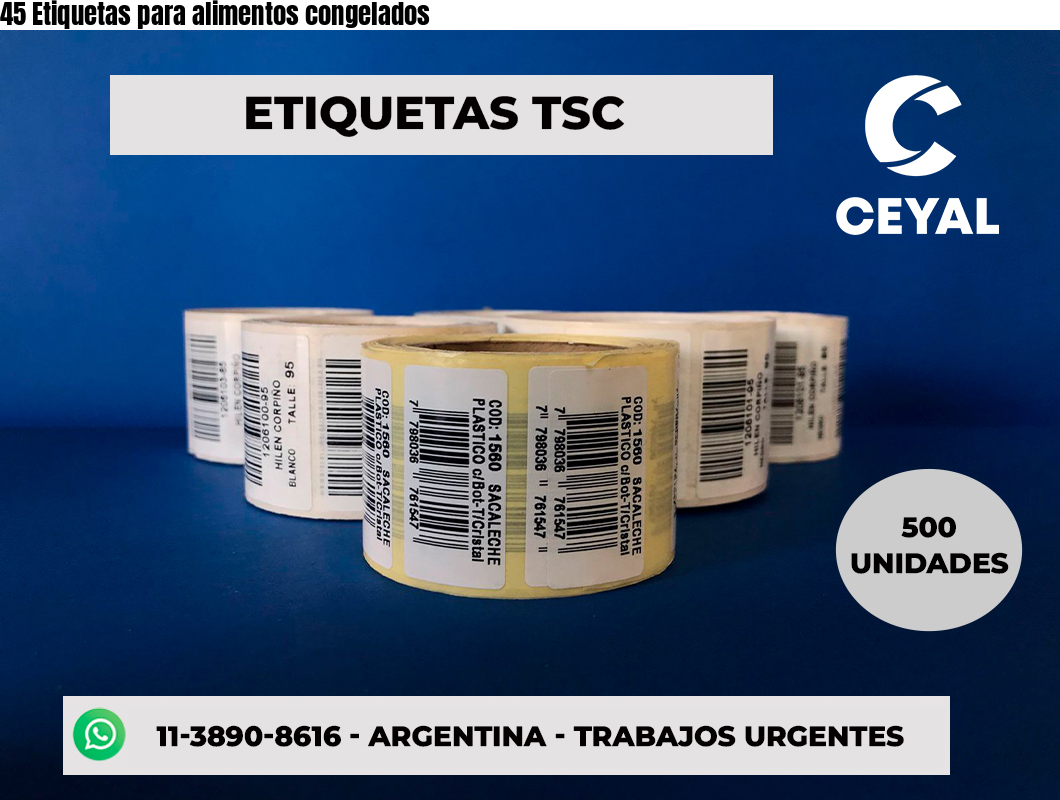 45 Etiquetas para alimentos congelados