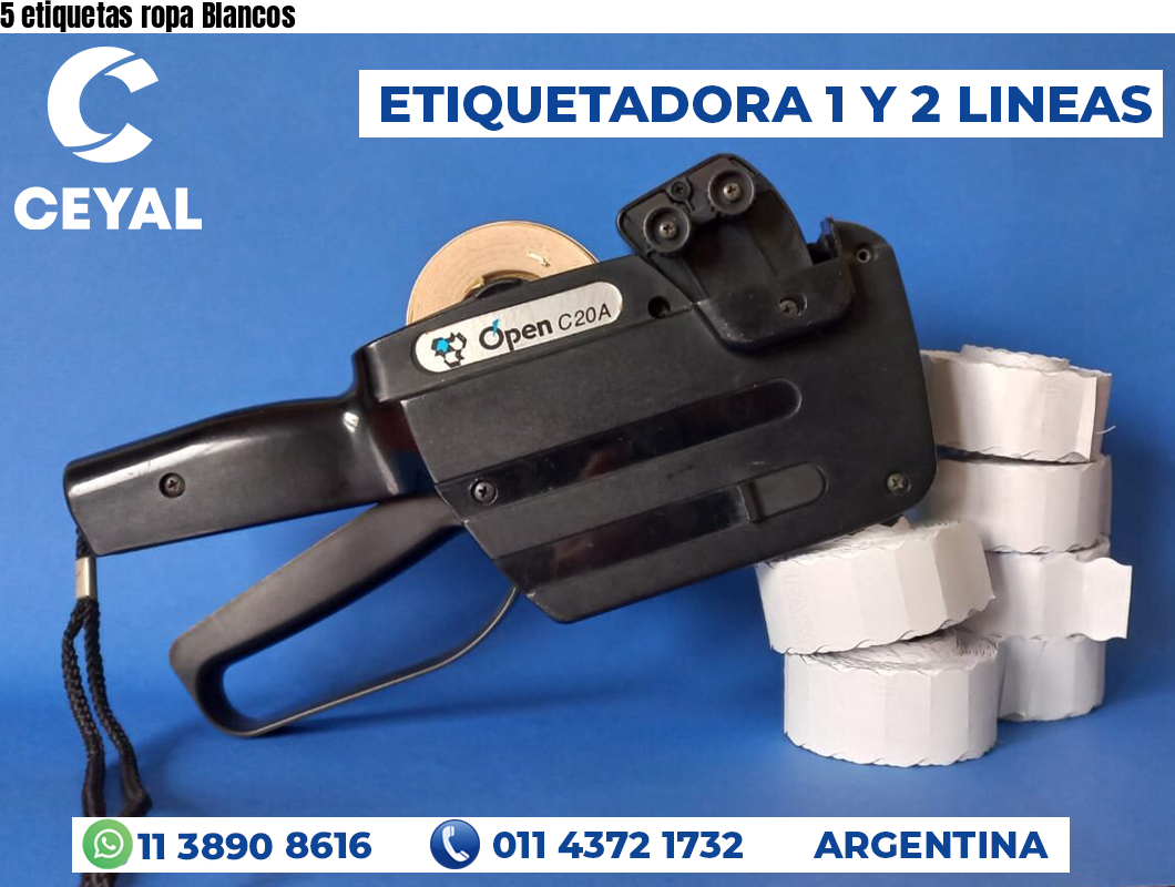 5 etiquetas ropa Blancos