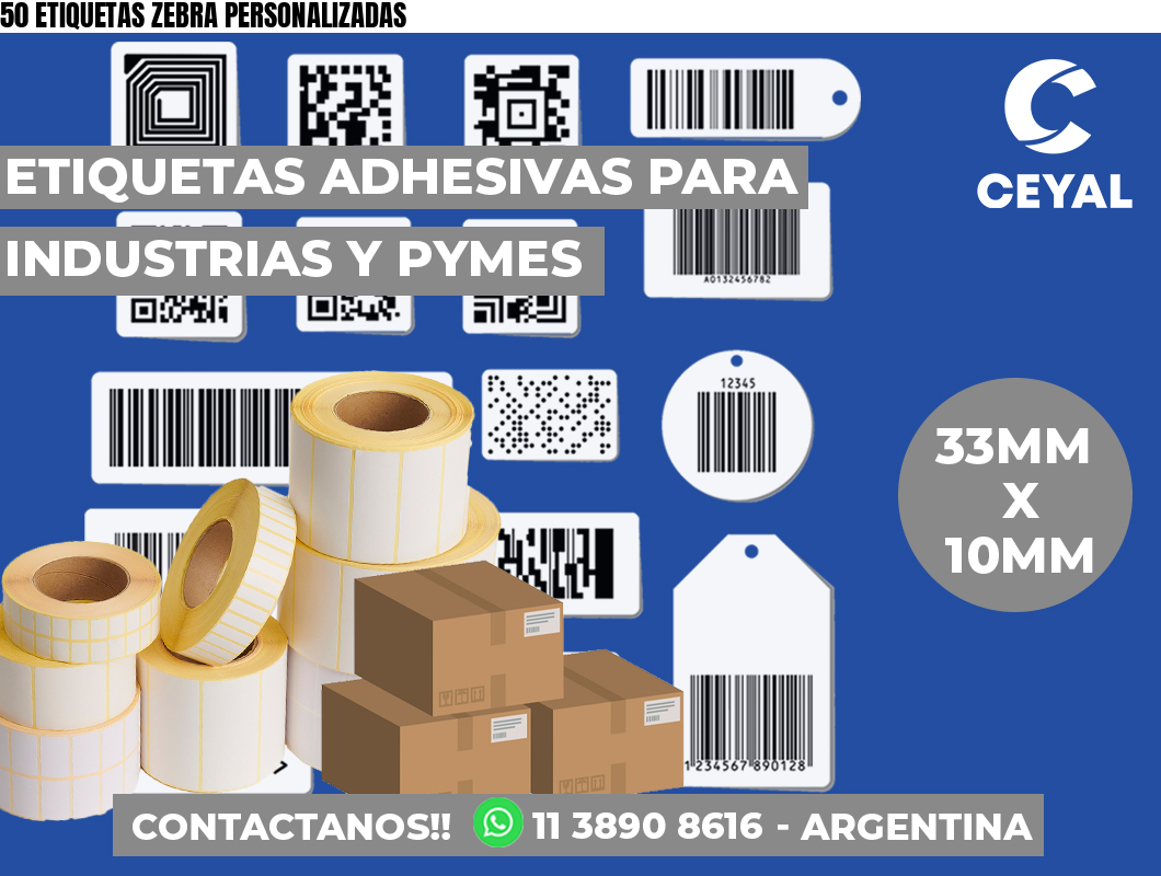 50 ETIQUETAS ZEBRA PERSONALIZADAS