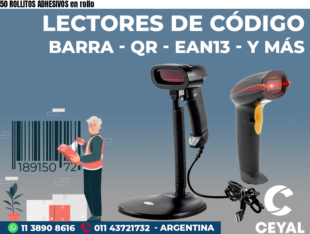 50 ROLLITOS ADHESIVOS en rollo