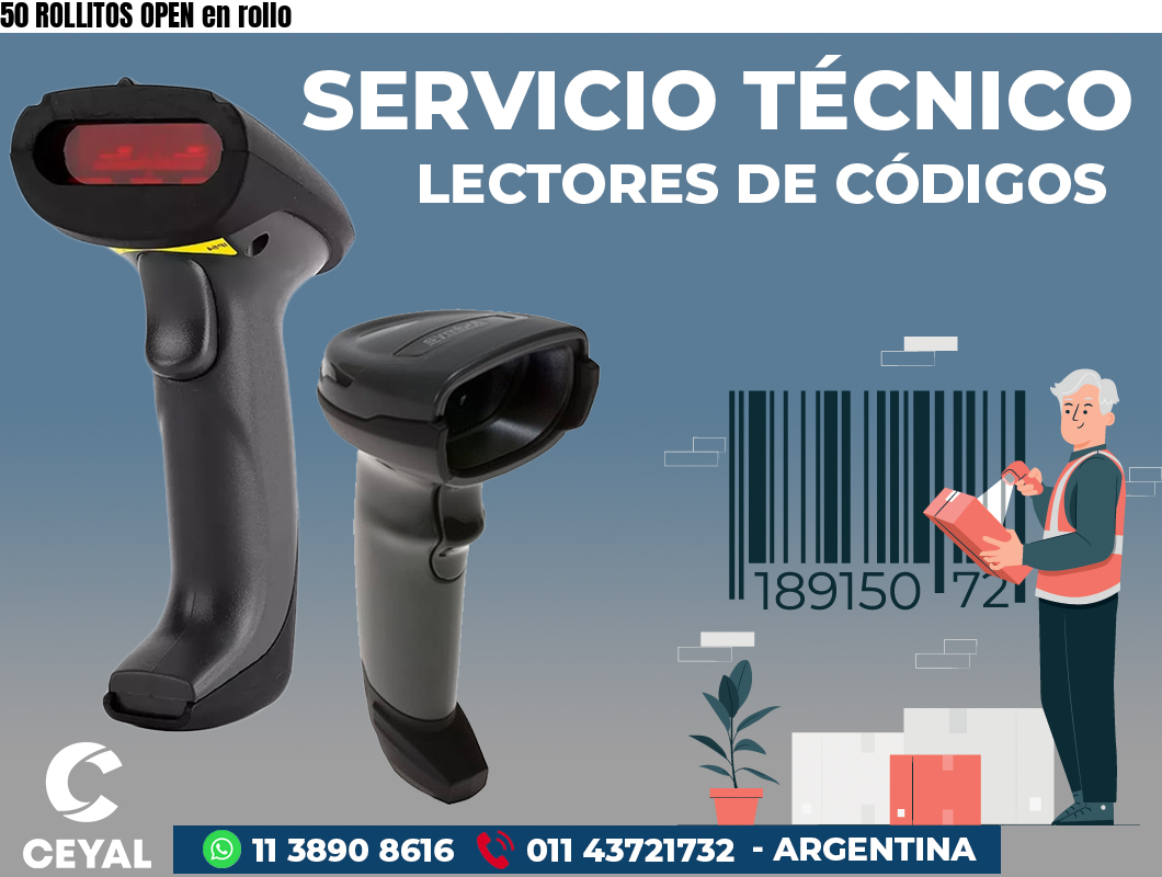 50 ROLLITOS OPEN en rollo