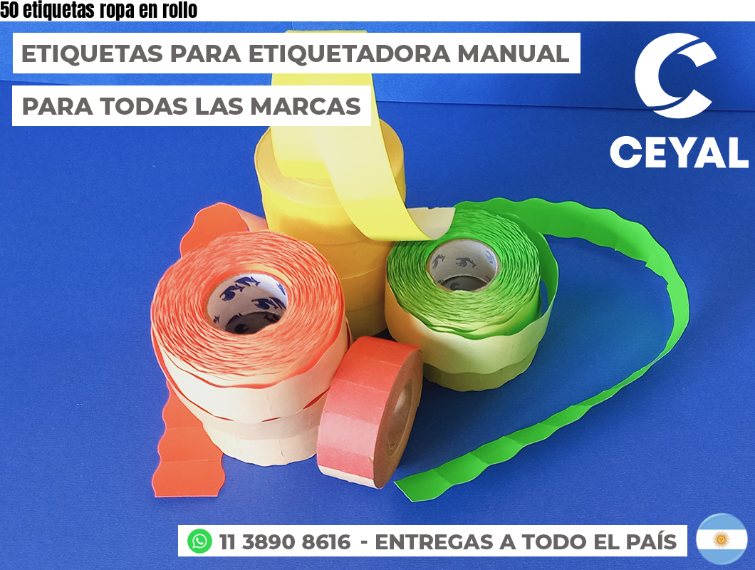 50 etiquetas ropa en rollo