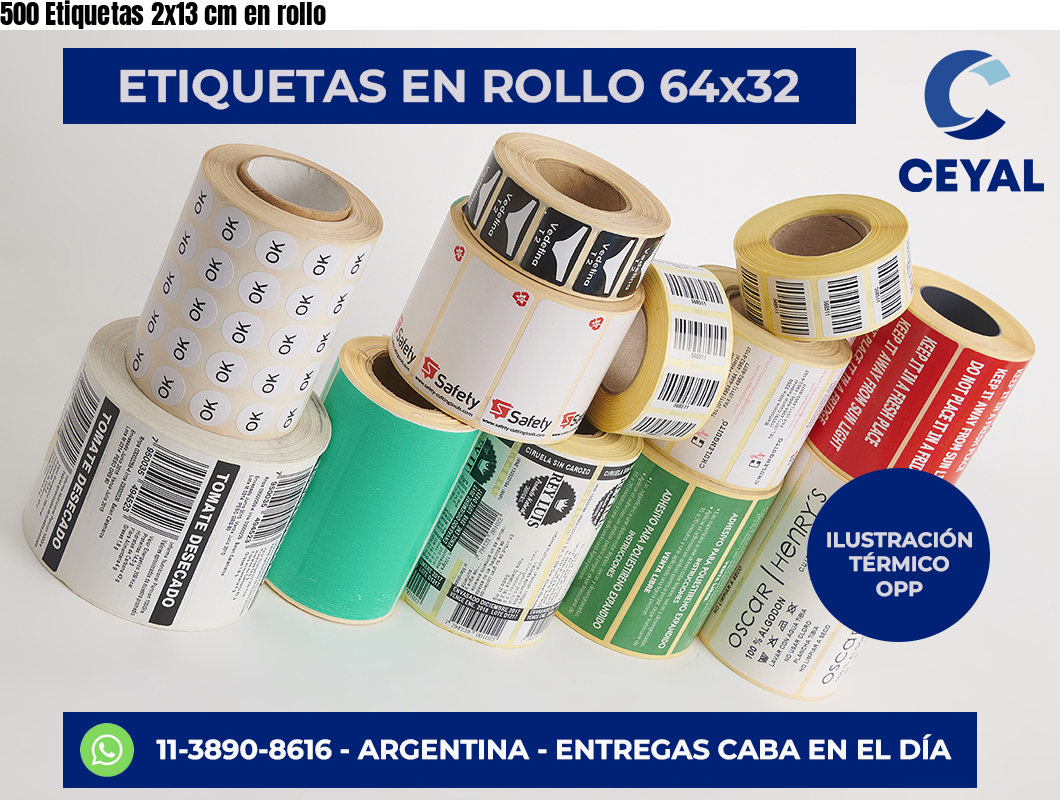 500 Etiquetas 2×13 cm en rollo