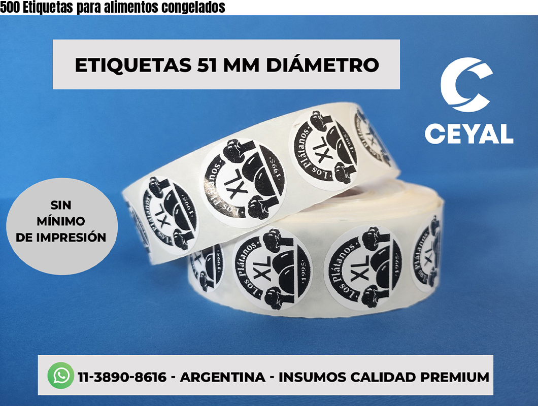 500 Etiquetas para alimentos congelados
