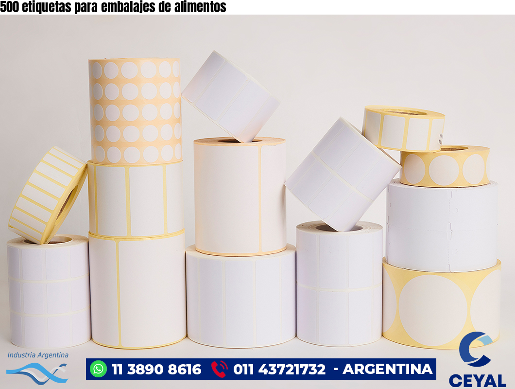 500 etiquetas para embalajes de alimentos 