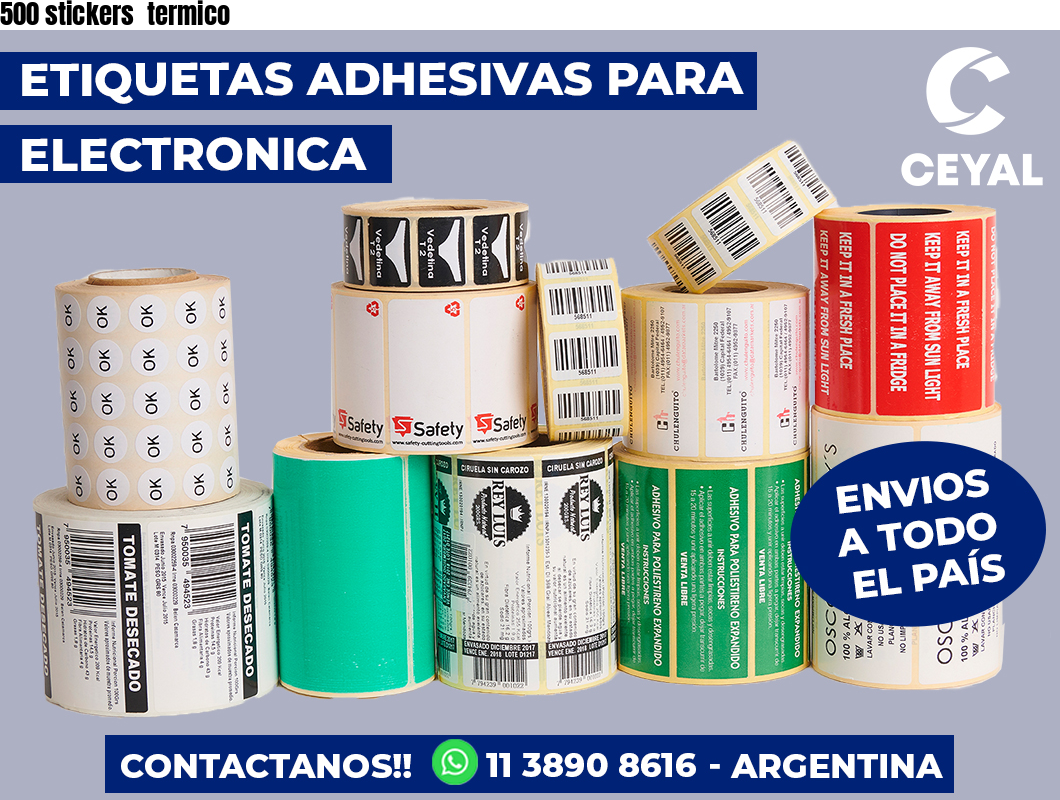 500 stickers  termico