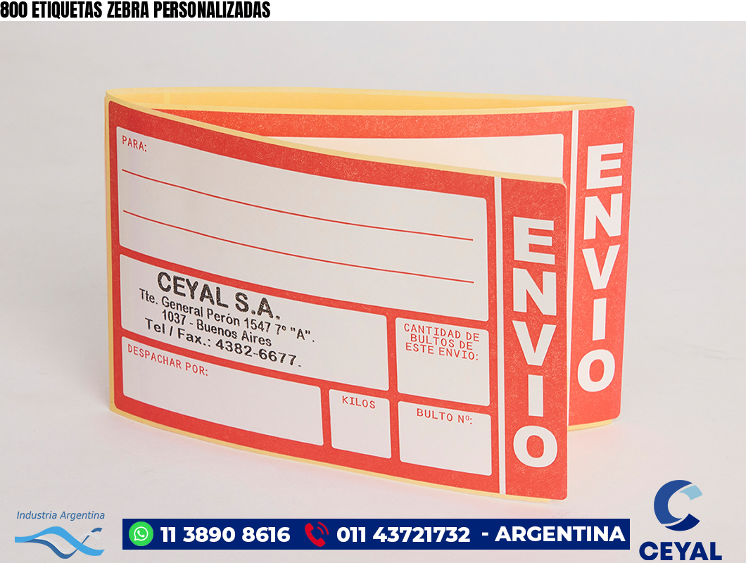 800 ETIQUETAS ZEBRA PERSONALIZADAS