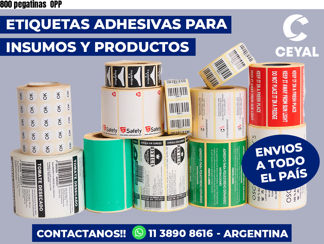 800 pegatinas  OPP