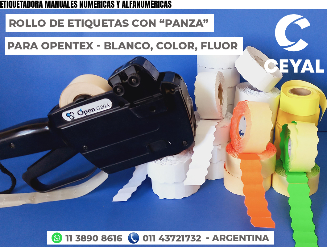 ETIQUETADORA MANUALES NUMERICAS Y ALFANUMÉRICAS