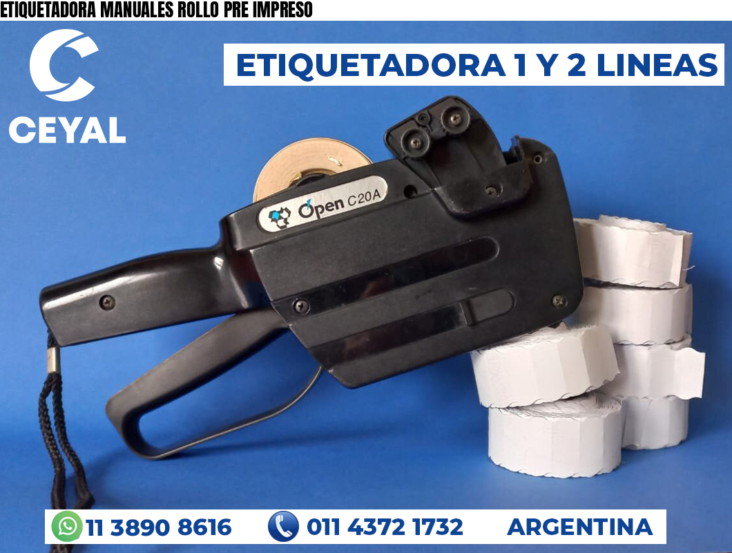 ETIQUETADORA MANUALES ROLLO PRE IMPRESO
