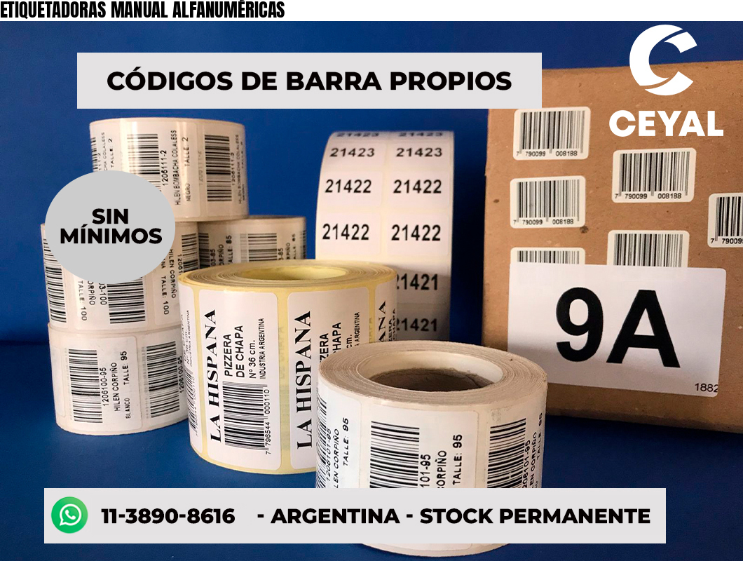 ETIQUETADORAS MANUAL ALFANUMÉRICAS