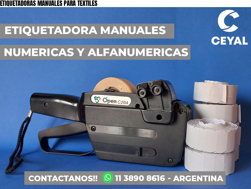 ETIQUETADORAS MANUALES PARA TEXTILES