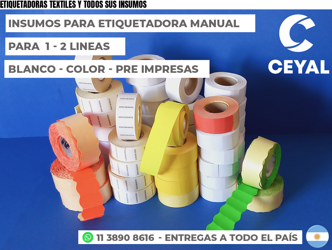 ETIQUETADORAS TEXTILES Y TODOS SUS INSUMOS