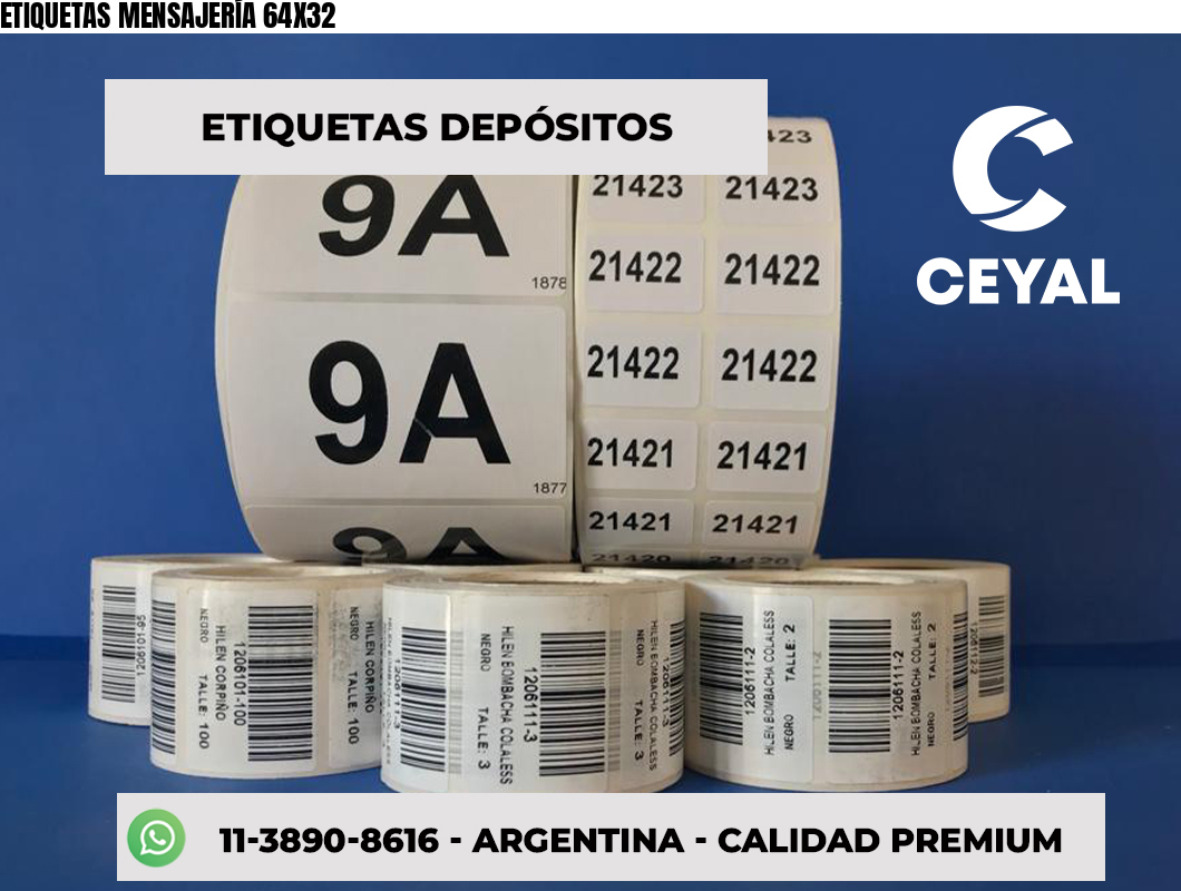 ETIQUETAS MENSAJERÍA 64X32