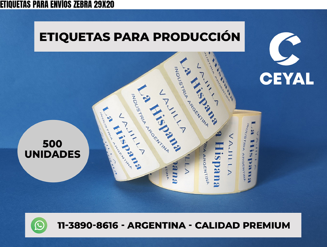 ETIQUETAS PARA ENVÍOS ZEBRA 29X20