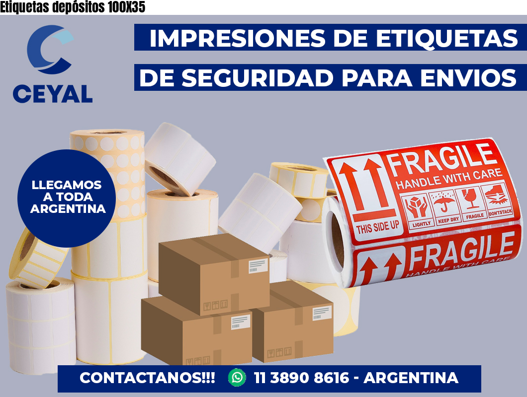 Etiquetas depósitos 100X35