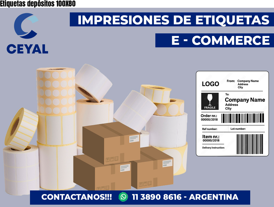 Etiquetas depósitos 100X80