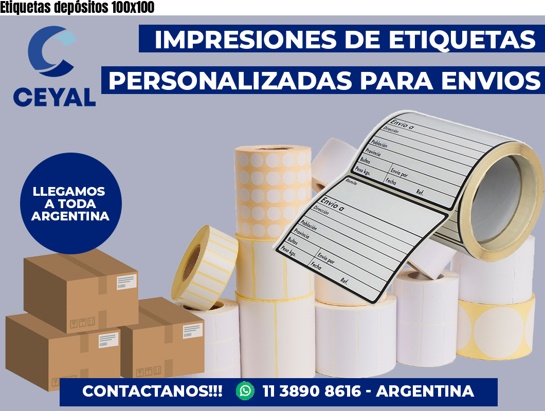 Etiquetas depósitos 100×100