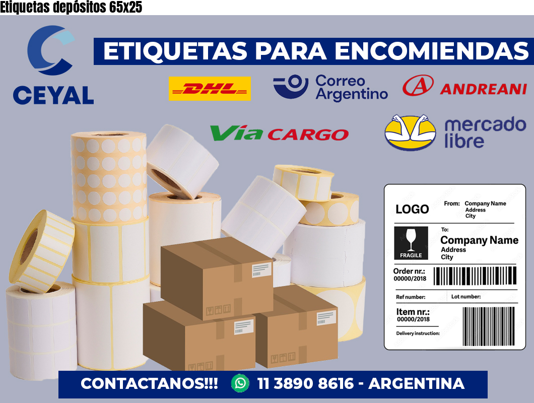 Etiquetas depósitos 65×25