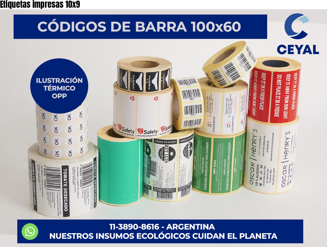 Etiquetas impresas 10×9