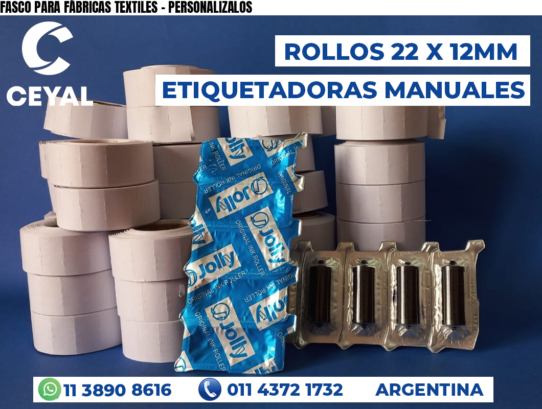 FASCO PARA FÁBRICAS TEXTILES - PERSONALIZALOS