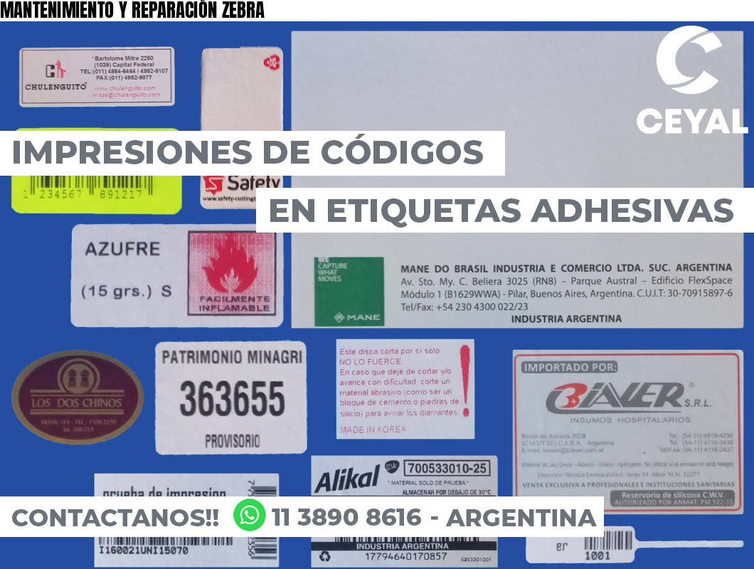 MANTENIMIENTO Y REPARACIÓN ZEBRA